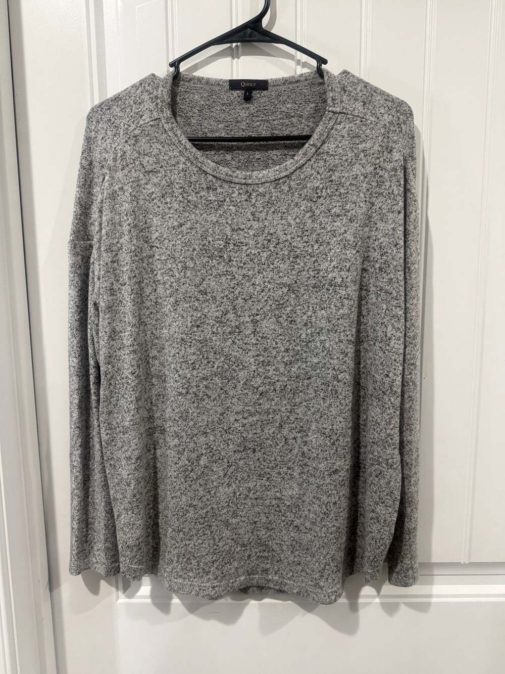Quince Gray Marled Soft Knit Sweater Top Women’s Large Cozy Minimalist